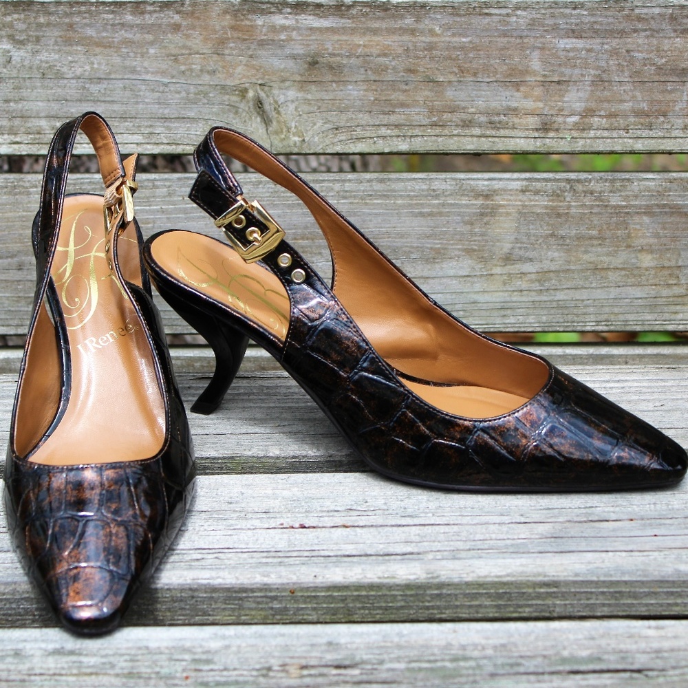 J. Renee' Slingback Crocodile embossed